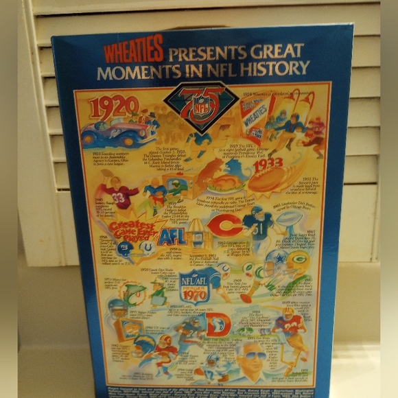 Wheaties 75th Anniversary of the NFL Vintage cereal box sealed never opened - Picture 6 of 7